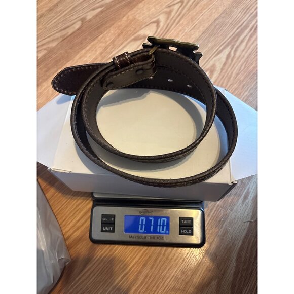 Tony Lama 34L Tooled Leather Belt With Cross Cutout Brass Buckle Made In USA - Picture 9 of 9